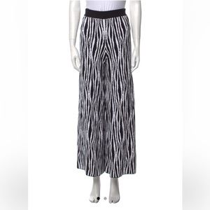 Staud knit zebra print wide leg pants